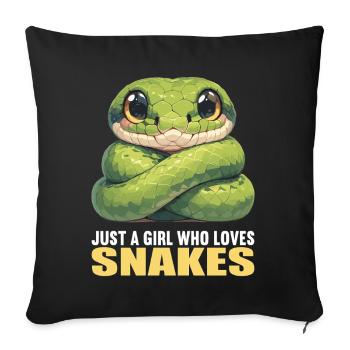 Snakes Snake - Sofa pillowcase 17,3'' x 17,3'' (45 x 45 cm) - black - Front