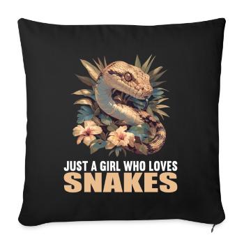 Snakes Snake - Sofa pillowcase 17,3'' x 17,3'' (45 x 45 cm) - black - Front