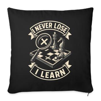 Chess Club Drôle de joueur d’échecs Je perds - Housse de coussin décorative 45 x 45 cm - noir - Devant