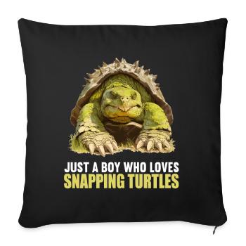 Snapping Turtles Snapping Turtle - Sofa pillowcase 17,3'' x 17,3'' (45 x 45 cm) - black - Front