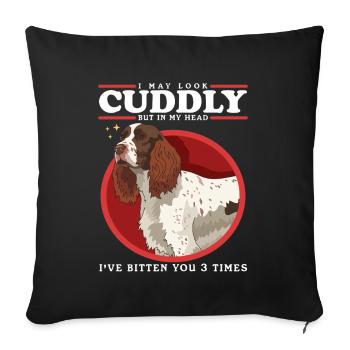 English Springer Spaniel Geschenk - Sofakissenbezug 45 x 45 cm - Schwarz - Vorne