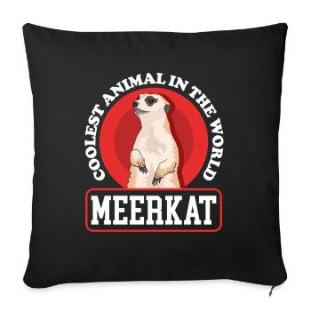 Meerkat Funny Meerkat Gifts - Sofa pillowcase 17,3'' x 17,3'' (45 x 45 cm) - black - Front