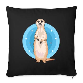 Meerkat Cute Meerkat Gift - Sofa pillowcase 17,3'' x 17,3'' (45 x 45 cm) - black - Front