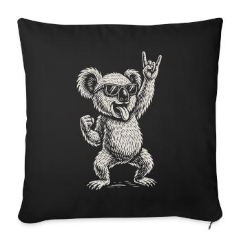 Rockmusik Lustig Heavy Metal Koala Retro - Sofakissenbezug 45 x 45 cm - Schwarz - Vorne