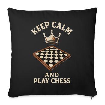 Keep Calm And Play Chess Board Game Design - Sofa pillowcase 17,3'' x 17,3'' (45 x 45 cm) - black - Front