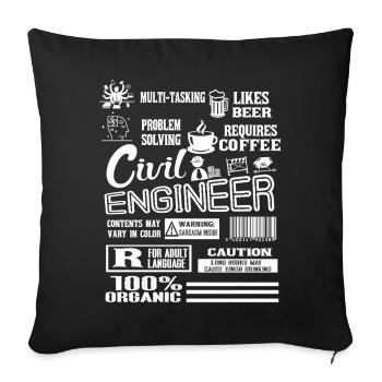Civil Engineer Multitasking With A Chance Of Beer - Sofa pillowcase 17,3'' x 17,3'' (45 x 45 cm) - black - Front