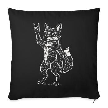 Rock Music Metal Music Funny Fox Heavy Metal - Sofa pillowcase 17,3'' x 17,3'' (45 x 45 cm) - black - Front