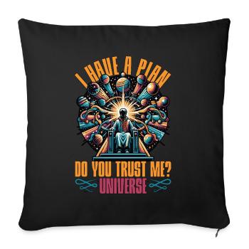Astrologue J’ai un plan Faites-vous confiance Astrologie - Housse de coussin décorative 45 x 45 cm - noir - Devant