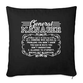 General Manager Definition - Sofa pillowcase 17,3'' x 17,3'' (45 x 45 cm) - black - Front