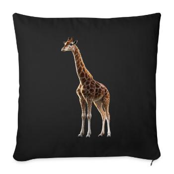 Girafe Afrique Amour Safari Nature sauvage Girafes mignonnes - Housse de coussin décorative 45 x 45 cm - noir - Devant
