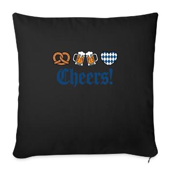 Bretzel, Bière, Bavière, Cheers- Volksfest design - Housse de coussin décorative 45 x 45 cm - noir - Devant