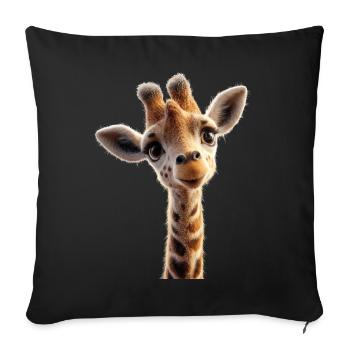 Girafe Afrique Amour Safari Nature sauvage Girafes mignonnes - Housse de coussin décorative 45 x 45 cm - noir - Devant