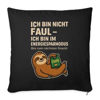 Energy Saving Mode Sloth Snack Shirt - Sofa pillowcase 17,3'' x 17,3'' (45 x 45 cm) - black - Front