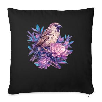 Sparrows Sparrow - Sofa pillowcase 17,3'' x 17,3'' (45 x 45 cm) - black - Front