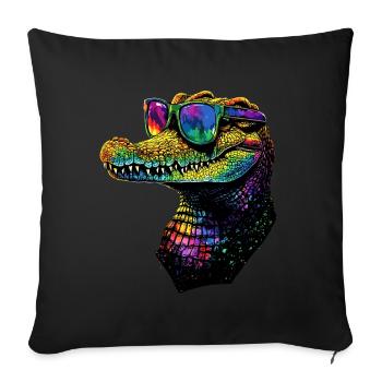 Crocodile Alligator Reptile Crocodile Love Crocodiles - Housse de coussin décorative 45 x 45 cm - noir - Devant