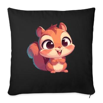 Squirrel - Sofa pillowcase 17,3'' x 17,3'' (45 x 45 cm) - black - Front