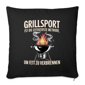 Grillsport: Die Effektivste Methode Um Fett Zu - Sofakissenbezug 45 x 45 cm - Schwarz - Vorne