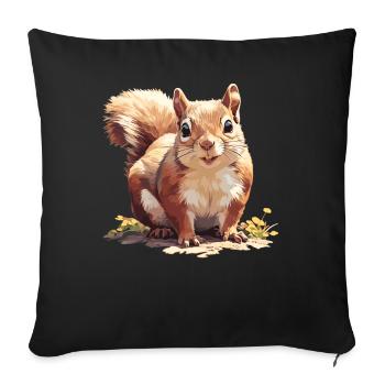 Squirrel - Sofa pillowcase 17,3'' x 17,3'' (45 x 45 cm) - black - Front