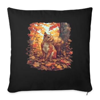 Squirrel - Sofa pillowcase 17,3'' x 17,3'' (45 x 45 cm) - black - Front