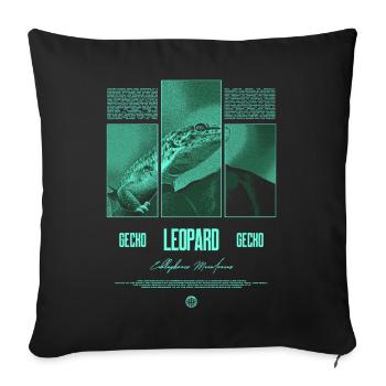 Leopard Gecko Reptile Keeper Streetwear - Sofa pillowcase 17,3'' x 17,3'' (45 x 45 cm) - black - Front