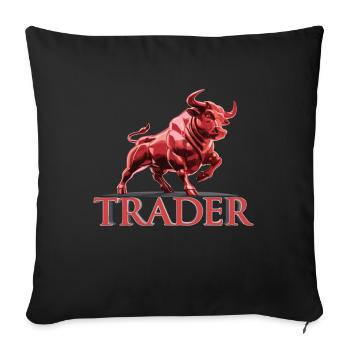 Trader : motif haussier pour les investisseurs et le trading - Housse de coussin décorative 45 x 45 cm - noir - Devant