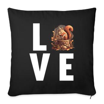 Squirrel - Sofa pillowcase 17,3'' x 17,3'' (45 x 45 cm) - black - Front