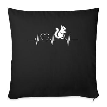 Squirrel - Sofa pillowcase 17,3'' x 17,3'' (45 x 45 cm) - black - Front