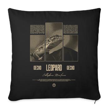 Leopard Gecko Reptile Keeper Streetwear - Sofa pillowcase 17,3'' x 17,3'' (45 x 45 cm) - black - Front