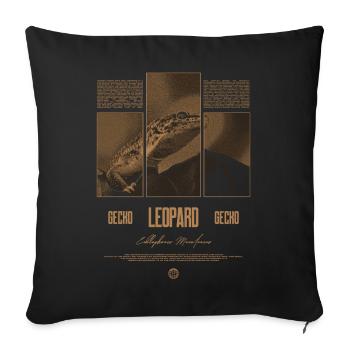 Leopard Gecko Reptile Keeper Streetwear - Sofa pillowcase 17,3'' x 17,3'' (45 x 45 cm) - black - Front