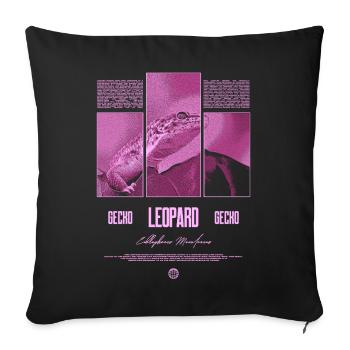 Leopard Gecko Reptile Keeper Streetwear - Sofa pillowcase 17,3'' x 17,3'' (45 x 45 cm) - black - Front