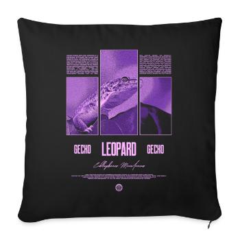 Leopard Gecko Reptile Keeper Streetwear - Sofa pillowcase 17,3'' x 17,3'' (45 x 45 cm) - black - Front