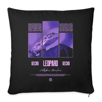 Leopard Gecko Reptile Keeper Streetwear - Sofa pillowcase 17,3'' x 17,3'' (45 x 45 cm) - black - Front