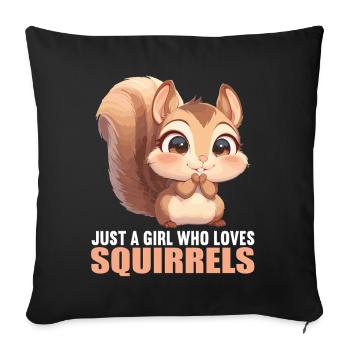 Squirrel - Sofa pillowcase 17,3'' x 17,3'' (45 x 45 cm) - black - Front