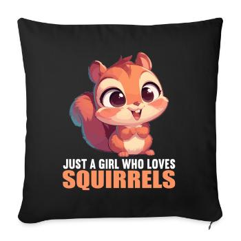 Squirrel - Sofa pillowcase 17,3'' x 17,3'' (45 x 45 cm) - black - Front