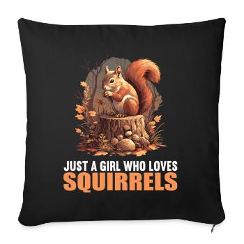 Squirrel - Sofa pillowcase 17,3'' x 17,3'' (45 x 45 cm) - black - Front