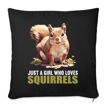 Squirrel - Sofa pillowcase 17,3'' x 17,3'' (45 x 45 cm) - black - Front