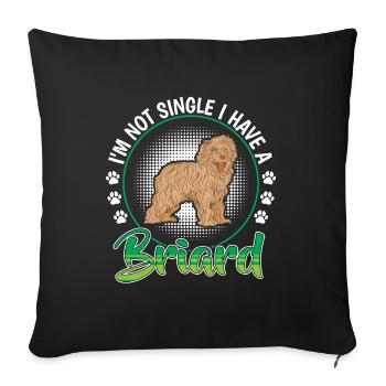 Briard not single Berger de Brie - Sofa pillowcase 17,3'' x 17,3'' (45 x 45 cm) - black - Front