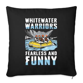 Whitewater Warriors : Rafting intrépide et amusant - Housse de coussin décorative 45 x 45 cm - noir - Devant