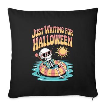 Skeleton Waiting for Halloween - Sofa pillowcase 17,3'' x 17,3'' (45 x 45 cm) - black - Front