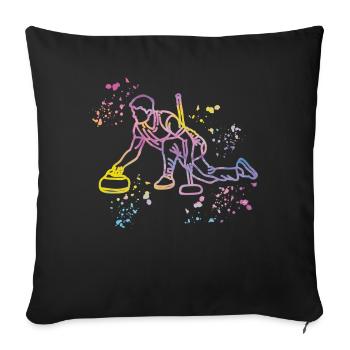 Curler Winter Sports Curling - Sofa pillowcase 17,3'' x 17,3'' (45 x 45 cm) - black - Front