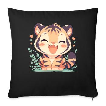 Tigre de Sumatra - Housse de coussin décorative 45 x 45 cm - noir - Devant