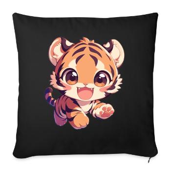 Tigre de Sumatra - Housse de coussin décorative 45 x 45 cm - noir - Devant