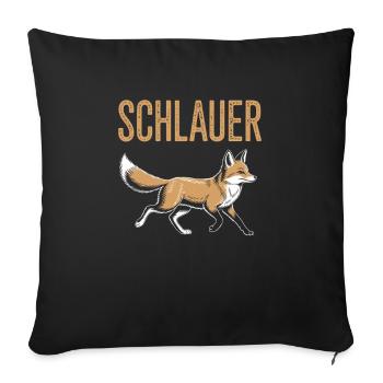 Schlauer Fuchs – Ironisch & Clever - Sofakissenbezug 45 x 45 cm - Schwarz - Vorne