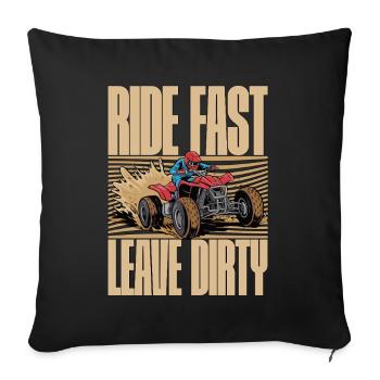 Course de boue Rouler vite Laisser sale Aime la boue S’enliser - Housse de coussin décorative 45 x 45 cm - noir - Devant