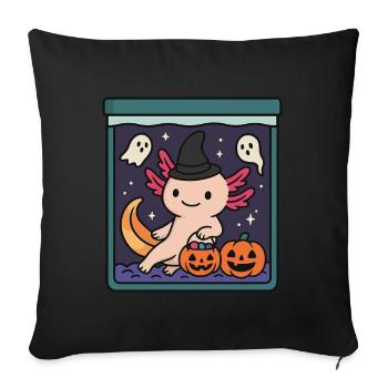 Cute Halloween Axolotl with Witch Hat - Sofa pillowcase 17,3'' x 17,3'' (45 x 45 cm) - black - Front