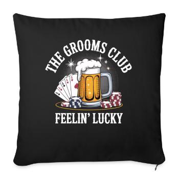Enterrement de vie de garçon Poker Beer Club Enterrement de vie de garçon Hommes - Housse de coussin décorative 45 x 45 cm - noir - Devant