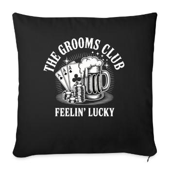 Enterrement de vie de garçon Poker Beer Club Enterrement de vie de garçon Homme - Housse de coussin décorative 45 x 45 cm - noir - Devant