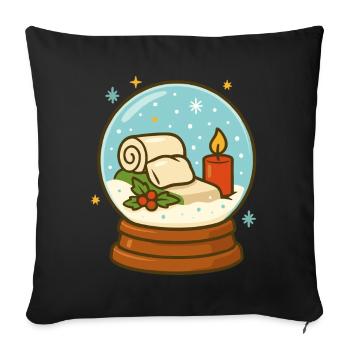 Christmas Snow Globe Cozy Design - Sofa pillowcase 17,3'' x 17,3'' (45 x 45 cm) - black - Front