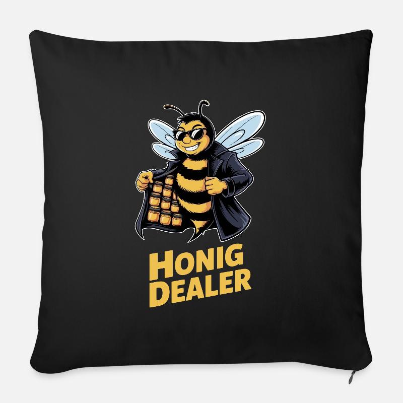 Lustiger Imker Spruch Honigbienen Honig Dealer - Sofakissenbezug 45 x 45 cm - Schwarz