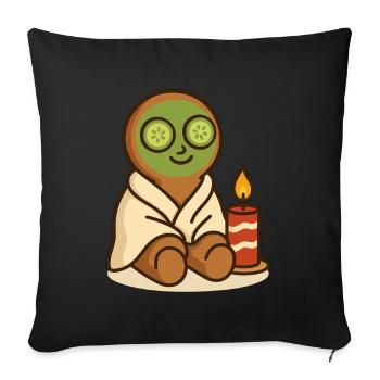 Gingerbread Spa Wellness Xmas Design - Sofa pillowcase 17,3'' x 17,3'' (45 x 45 cm) - black - Front